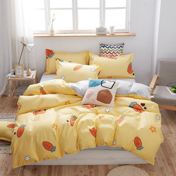 

bedding sets 3/4 pcs set printed quilt cover pillowcase bed sheet soft breathable for student bedroom room home four season