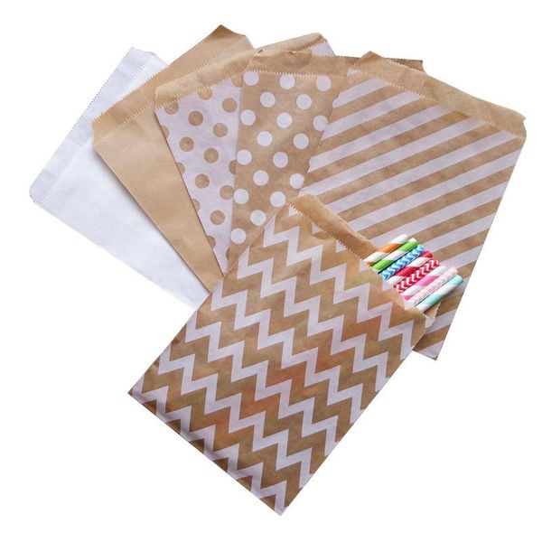 

gift wrap 25pcs kraft paper bags biscuit popcorn bag treat candy wedding party favors birthday guests pouch packing