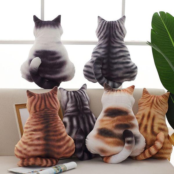

cushion/decorative pillow cute creative 3d printing plush toy cat back pad simulation gift sofa decorative cushions