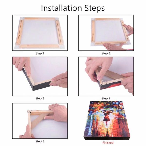 

frames diy self-assemblable natural wood frame for canvas painting wall wooden