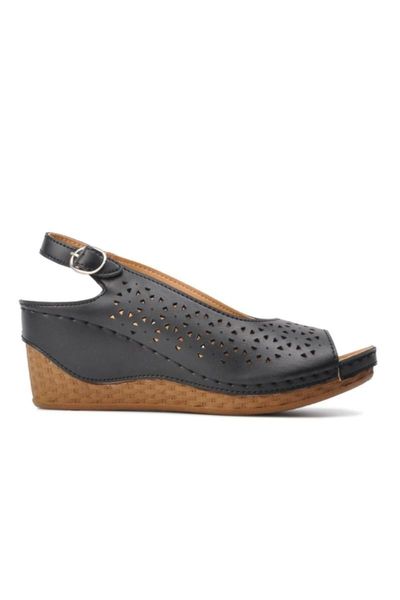 

sandals women's black faux leather