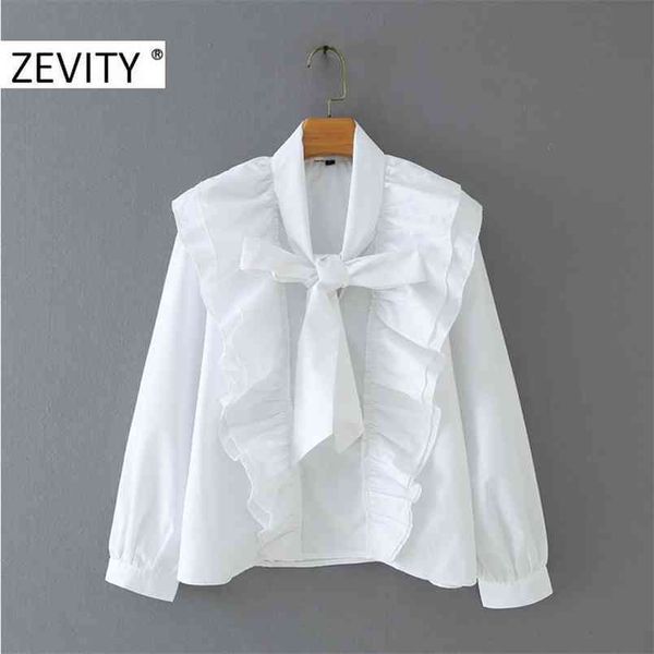 

women fashion v neck bow tie casual smock blouse shirt pleated ruffles chic white blusas streetwear ls7241 210420