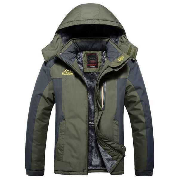 

men's jackets men winter fleece jacket thick warm coat parkas male military waterproof outwear windbreaker plus size 8xl 9xl, Black;brown