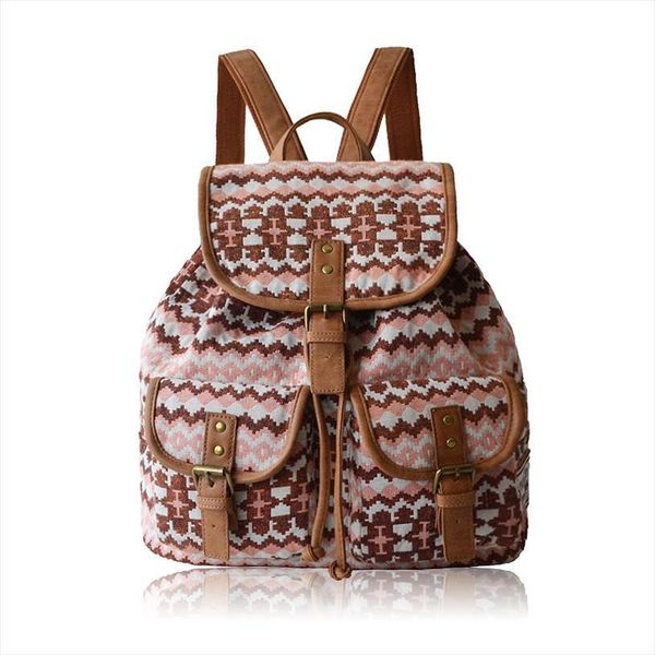 

women backpack woven fabric female bagpack bohemia boho laides drawstring rucksack girls school bags