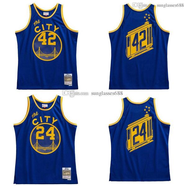 

stitched nate thurmond #42 rick barry #24 jersey s-6xl mitchell & ness 1966-67 mesh hardwoods classics retro basketball jerseys men women yo, Black;red