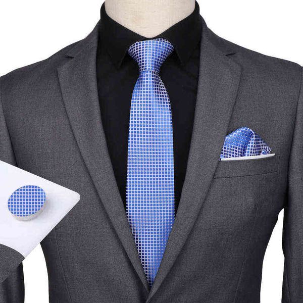 

2021 busins six piece men's polyter silk gift box broken flower tie shengzhou, Blue;purple