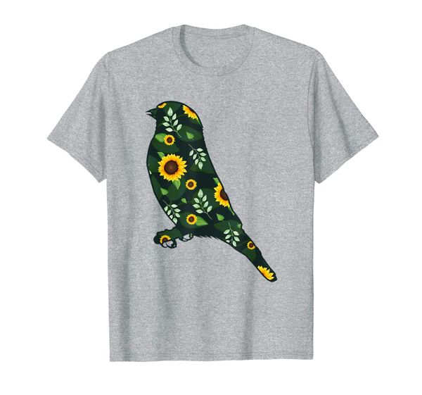 

goldfinch sunflower girl floral bird hawaiian women gift t-shirt, White;black