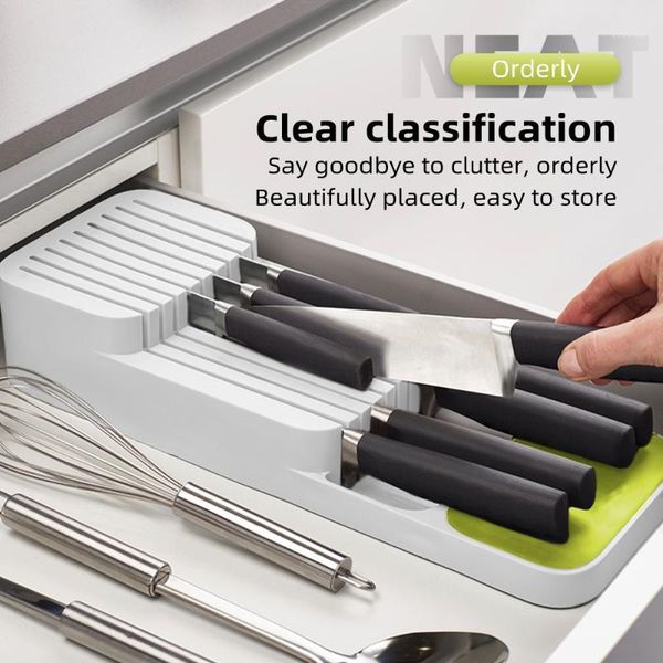 

storage bottles & jars damask kitchen knife collection box home accessories gadgets plastic compartment knives organizer housewares