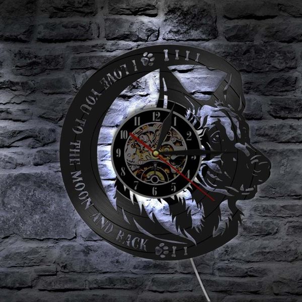 

wall clocks i love you to the moon and back art clock german shepherd inspirational quote record dog owen gift