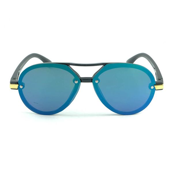 Crianças Oval Rodada Piloto Sunglasses Cool UV400 Óculos Simples Limpo Frame Capa Oversize Espelho Lentes Correção por rebite