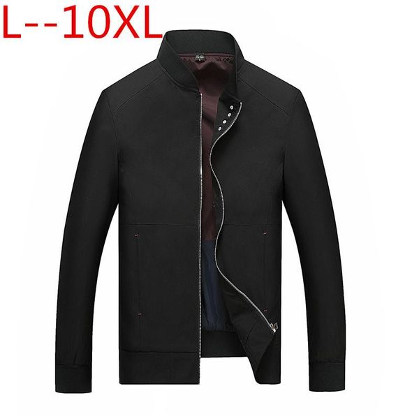 

men's jackets plus size 10xl 8xl solid color casual jacket men spring autumn outerwear mandarin collar clothing big 6xl 5xl 4xl large, Black;brown