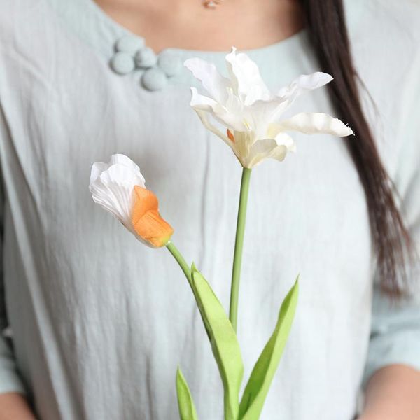 

decorative flowers & wreaths 2 heads lrish iris home decoration artificial bauhinia fleurs artificielles for wedding table decor