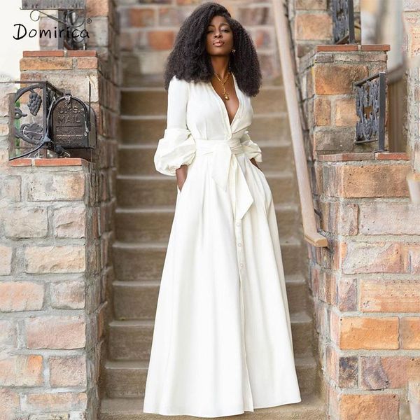

casual dresses long dress women autumn v-neck belt single-breasted long-sleeved high-waist office ladies elegant for, Black;gray