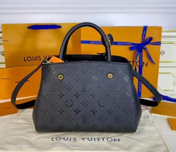 

1-1 gglvlouisvitton yslvuttona6 new shoulder bag montaigne pursenger bag fashion shopping bagwalleta fy, Red;black