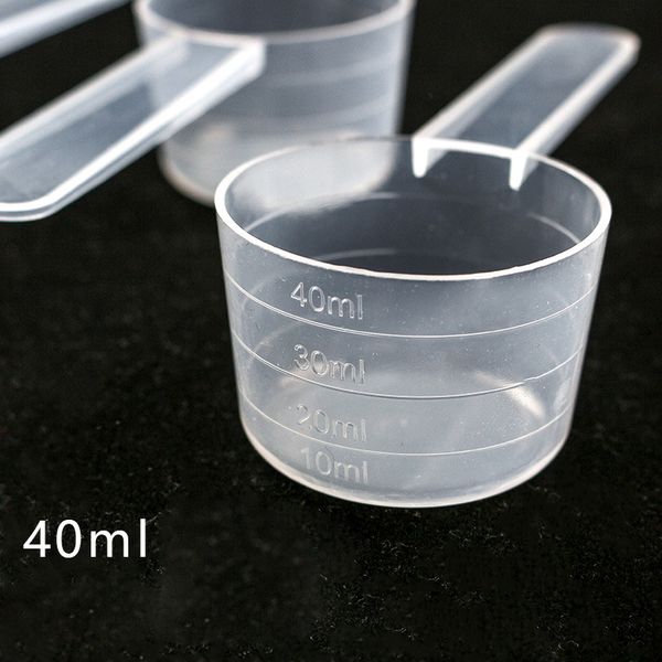 Colheres de medição Cozinha Cozimento Leite Ferramentas de Pó 20g 40ML Transparente Clear Redonda Medida Colher com Escala Café Scoop