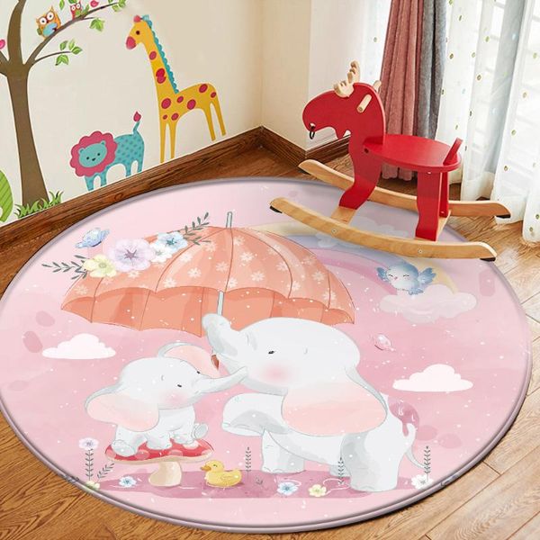 

carpets cartoon rug kids bedroom cute elephant carpet soft anti-slip children baby play crawling game mat home living room area