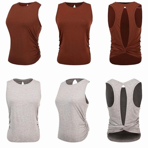 

women's quick-dry fitness sports vest open back yoga vest(grey,m) outfit