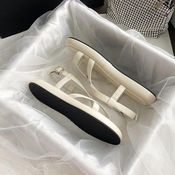 

sandals roman women summer 2021 all-match fairy style flat-bottom women's shoes non-slip fashion beach, Black