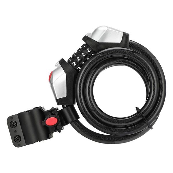 

bike locks 4-digit password lock thickened cable with light