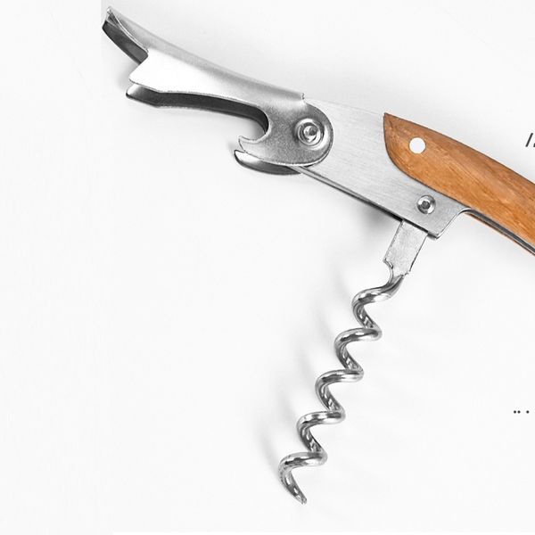 Nuovo apribottiglie professionale multifunzione apribottiglie con coltello portatile manico in legno vite cavatappi all'ingrosso della fabbrica EWD7507