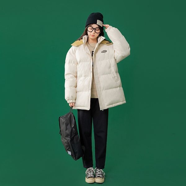 

ladies down jacket bread suit down women's winter 2021 korean loose thickened student cotton padded et, Black