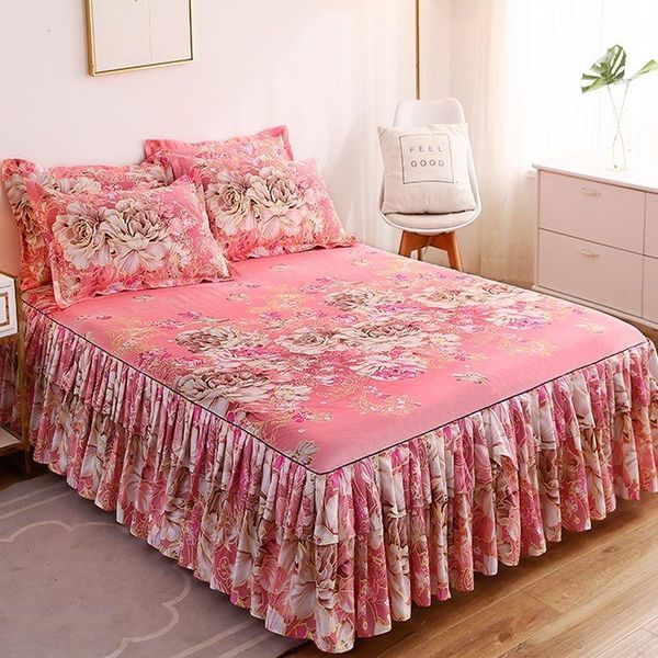 

sheets & sets bed sheet set with case flowers pad linen cotton mattress skirt 2 seater bedding queen size bedsheets fitted