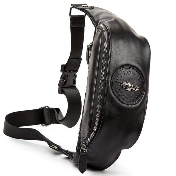 

waist bags men bumbag chest pack hip bag banano de cintura banana pu leather black tight sling belt sac