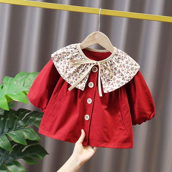 

jackets spring kids girl clothes baby windbreaker jacket for children girls cloth 1 year birthday christmas trench coats, Blue;gray