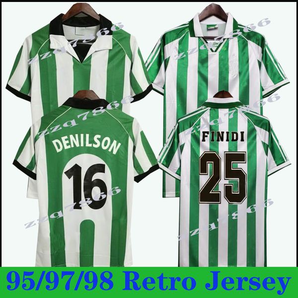 

1997 1998 mens retro denilson olias finidi soccer jerseys 1995 classic jarni home grenn white football shirt short sleeve classics uniforms, Black;yellow