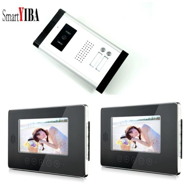 

smartyiba 7"tft lcd monitor video door phone intercom doorbell home security system touch button night vision for 2 apartment phones