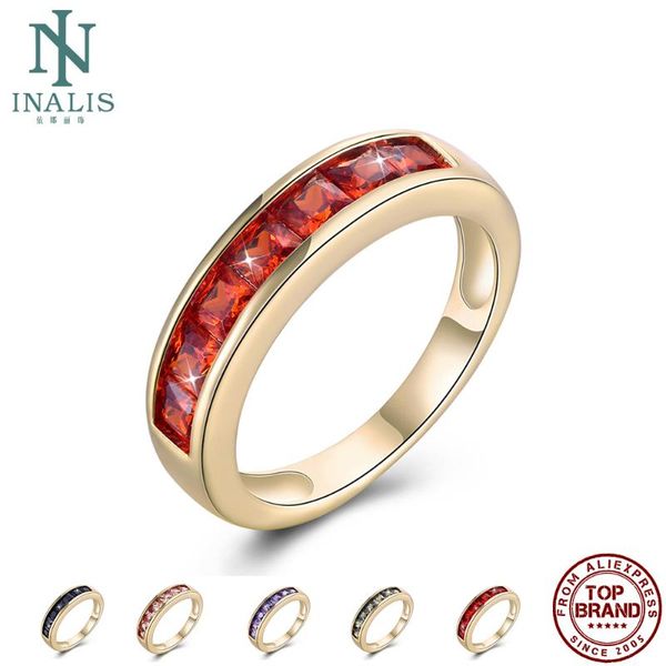 

rings for women romantic champagne gold square-shape semi-circle clear cubic zirconia anniversary ring fashion jewelry cluster, Golden;silver