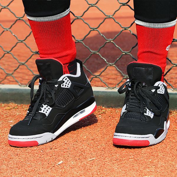 

authentic mens high og 4s black red basketball shoes jumpman 4 rs portmarket sneakers running shoe with