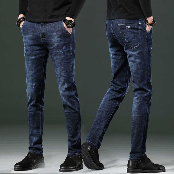 

men's jeans spring and autumn pants trendy casual trousers 210622, Blue