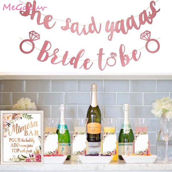 

party decoration 1set rose gold bride to be banner just married bridal showers bachelorette parties engagement and wedding decorations