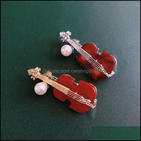 

pins, brooches jewelry muylinda violin brooch pin, fashion design shape enamel instrument pin cor suit lapel decoration drop delivery, Gray