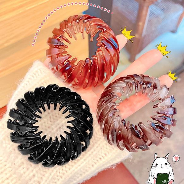 

hair accessories net red with lazy curler, stretch bird's nest hairpin, horsetail hairpin, Slivery;white