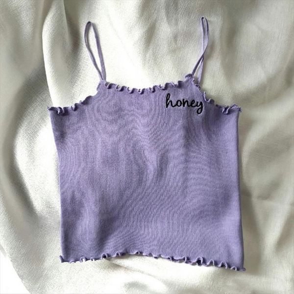 

heliar letter summer women tank knitted tube strappy plain crop, White