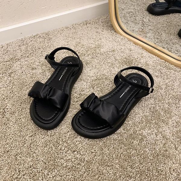 

sandals roman flat summer shoes woman suit female beige clear heels anti-skid gladiator without comfort 2021 girls black fashion