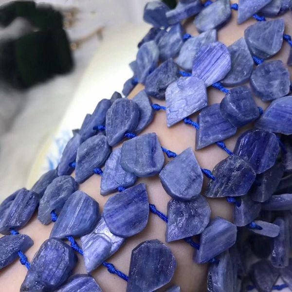 

other blue kyanite flat drop/oval for diy jewelry making loose beads fppj wholesale nature gemstone