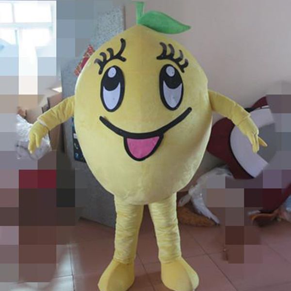 Costume della mascotte del limone adorabile di Halloween L'alta qualità personalizza il personaggio del tema Anime della frutta del fumetto Vestito da festa di Natale di carnevale di taglia per adulti