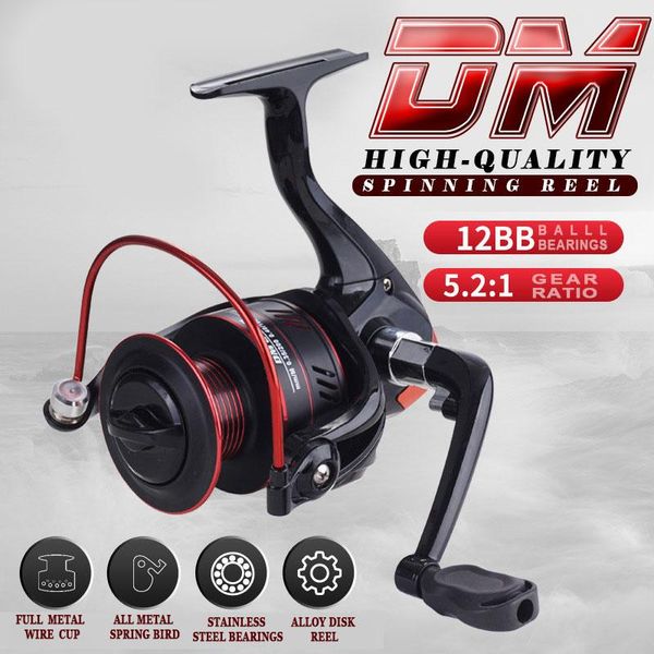 

1000-7000 spinning reel 12bbs all metal spool fresh/saltwater fishing 12.5kg max drag power tackle pesca baitcasting reels