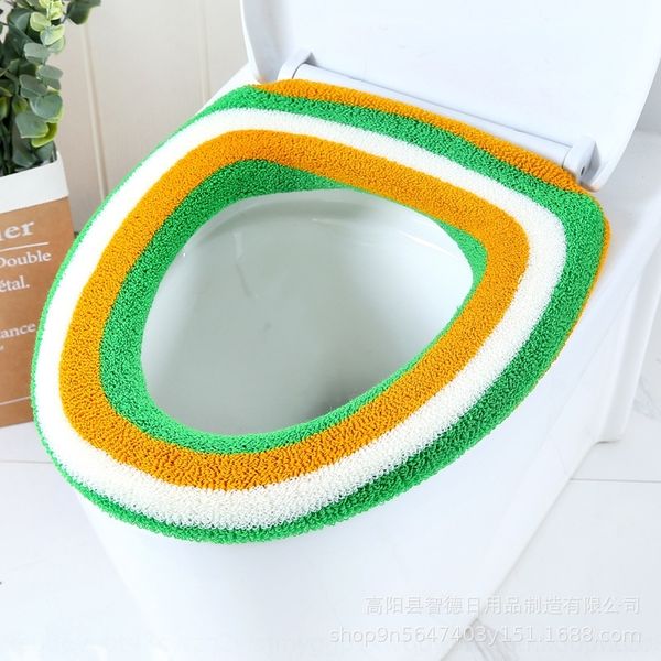

U9We winter warm color bar stickers o-type knitting winter color bar o-type knitted pcushion creative toilet cushion toilet ring