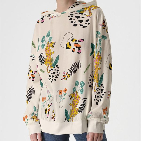 

women's hoodies & sweatshirts vintage beige tiger cartoon printed women sweatshirt plus size autumn casual streetwear kawaii clothes t, Black