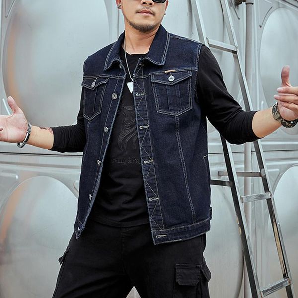 

men's vests denim vest men chaleco hombre vestir mens jackets and coats veste sans manche homme jacket man 2021 solid loose, Black;white