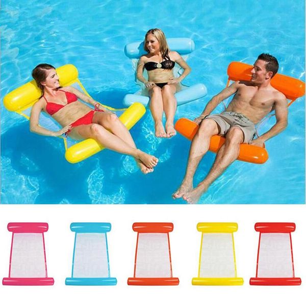 

life vest & buoy summer inflatable floating row pool air mattresses beach foldable swimming chair hammock water sports piscina 130*73cm