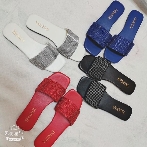 

summer fashion joker outside wear female slippers net red temperament soft bottom square head sandals, Black