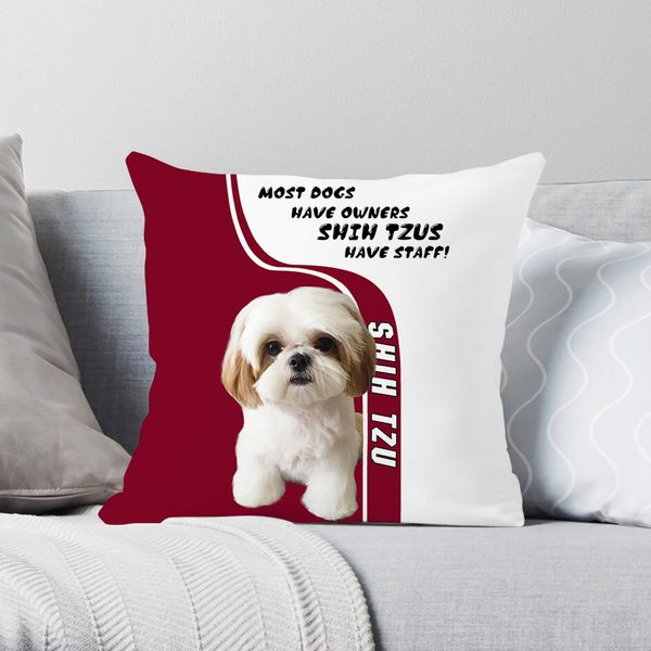 

cloocl shih tzu pillowcase 3d graphics most dogs have owners cushion cover bed pillowslip car sofa home decor pillow case