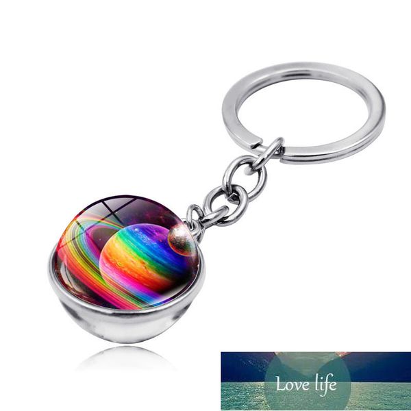 Universet Flatet KeyChain Galaxy Nebula Space Стекло Cabochon Key Цепь Стекло Шарика Сервис Солнечная система Ювелирные Изделия Для Женщин