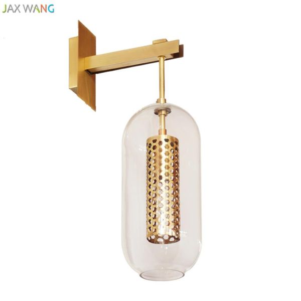 

american vintage glass wall lamps iron plating villa living room bedside lamp creative balcony long lights decor fixtures
