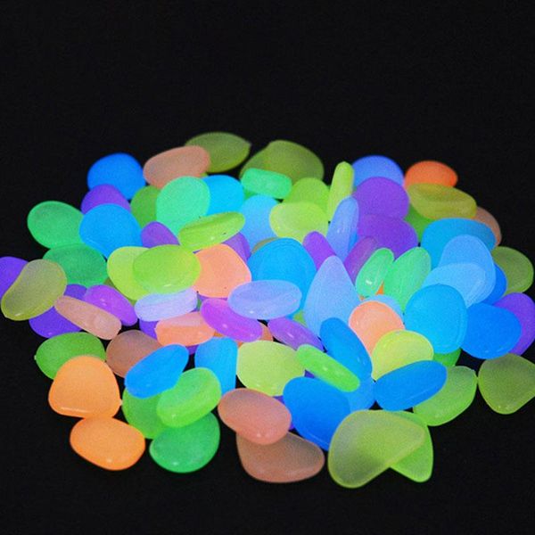 

500pcs garden glow in the dark luminous pebbles for fish tank walkways path patio lawn yard decor stones decorations